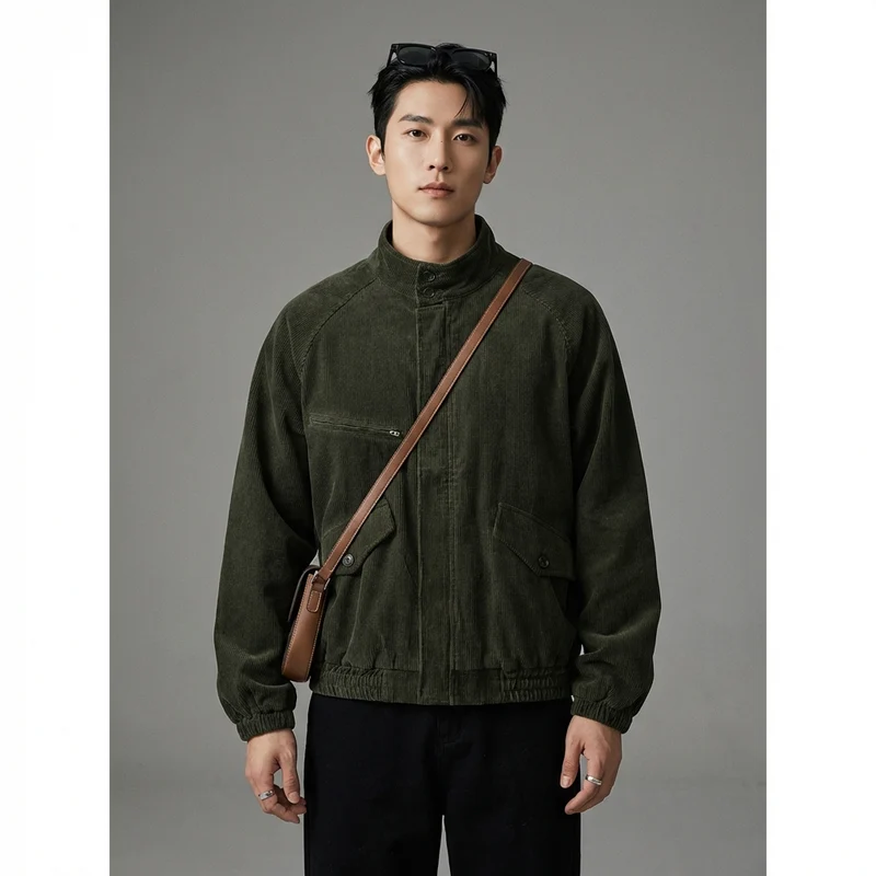 Veste en Velours Côtelé Streetwear