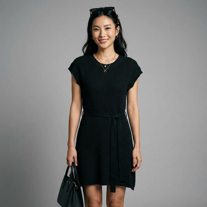 Robe Pull Courte Manches Courtes