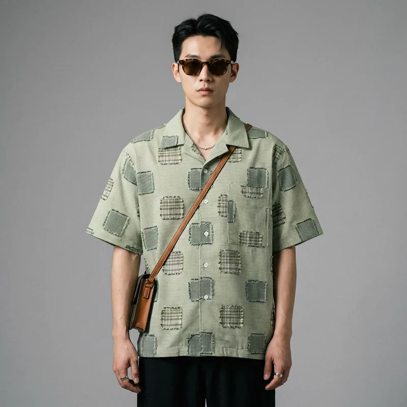 Chemise Rayée Col Cubain
