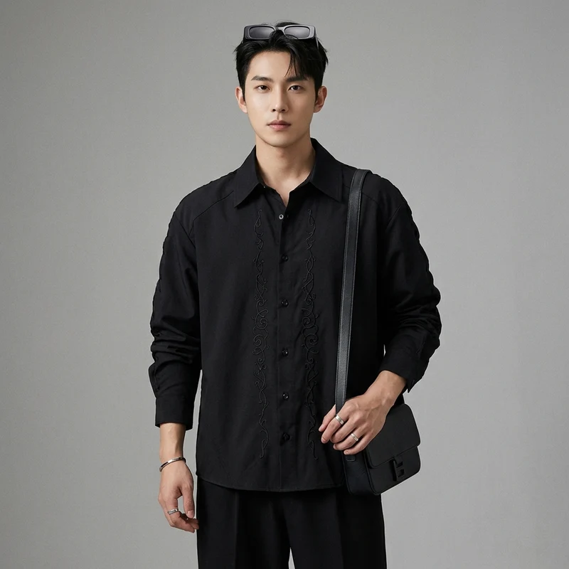 Chemise Broderie Végétale Oversize