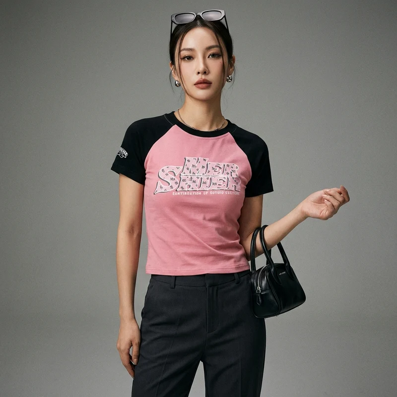 T-Shirt Slim Imprimé Col Rond