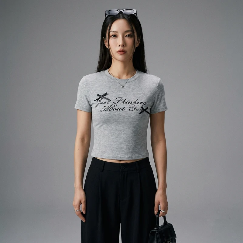 T-Shirt Col Rond Imprimé Basique