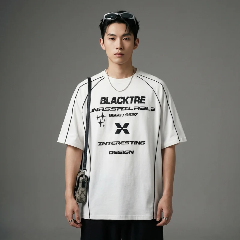 T-Shirt Imprimé Rayures Streetwear