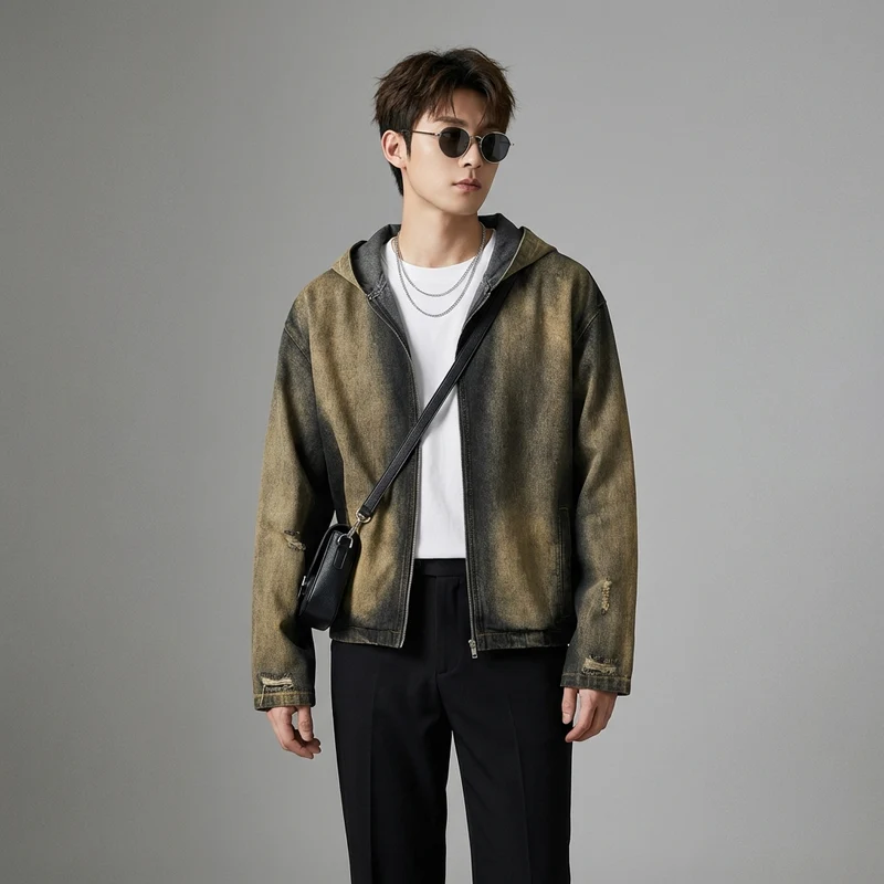 Veste Denim Dégradé Oversize