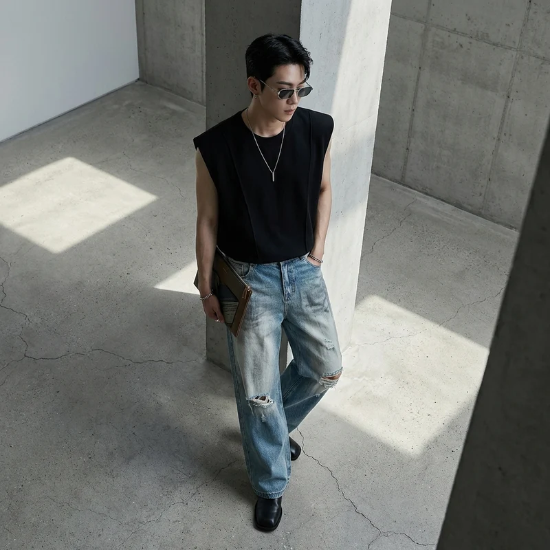 Jean Droit Délavé Streetwear