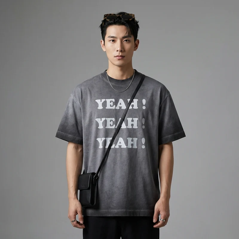 T-Shirt Imprimé Rétro Col Rond