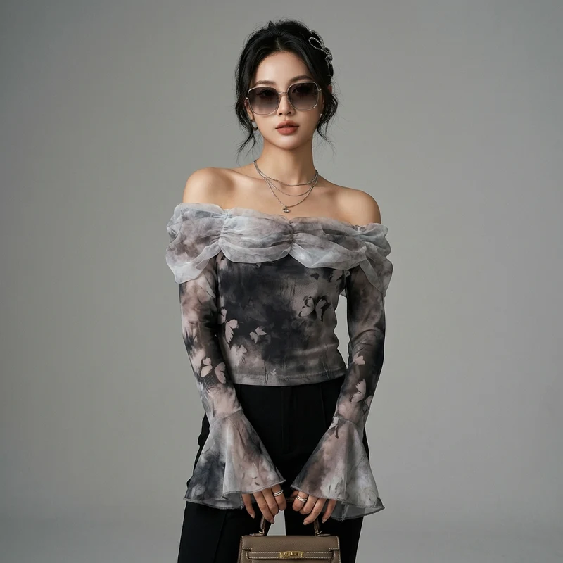 Top Mesh Asymétrique Évasé