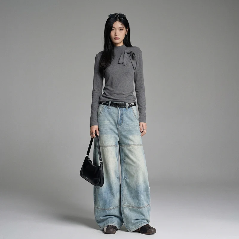 Jean Denim Coupe Large Rétro