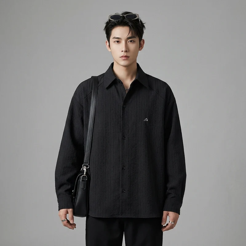 Chemise Rayée Oversize Décontractée