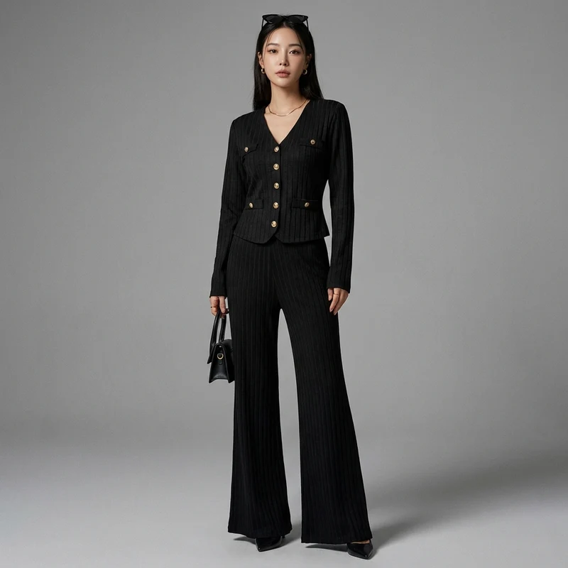 Ensemble Manteau et Pantalon Large