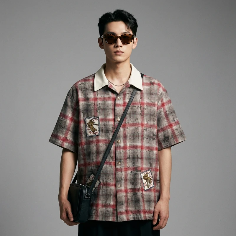 Chemise Rayée Manches Courtes