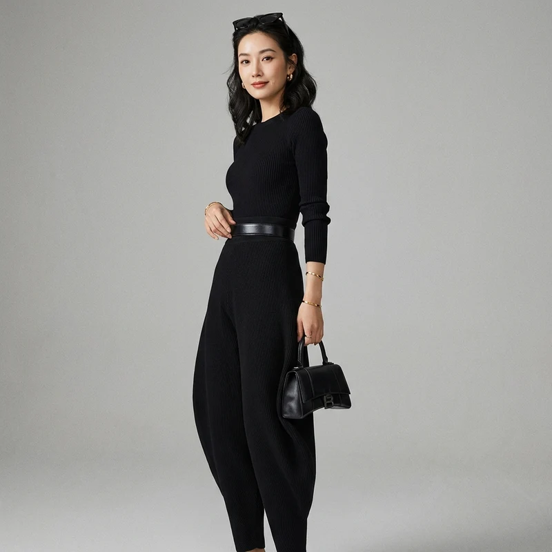 Pantalon Large Taille Haute