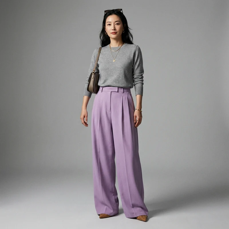 Pantalon Large Plissé
