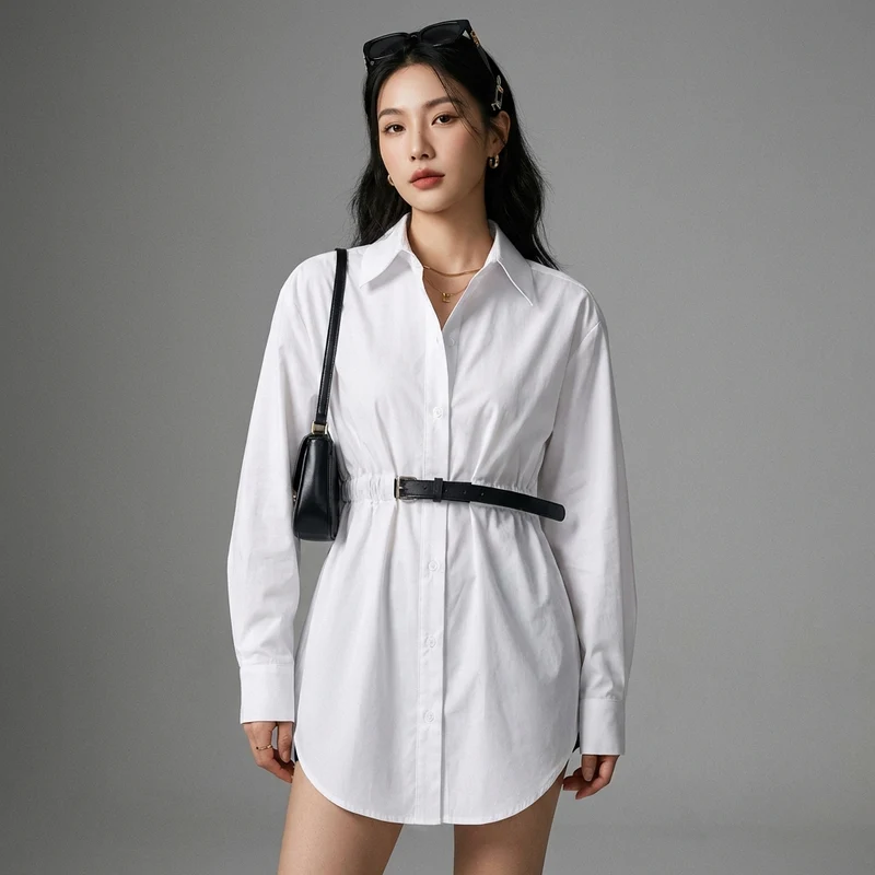 Chemise Mi-Longue Boutonnée