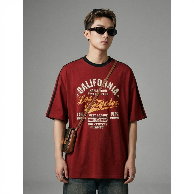 T-shirt Oversize Lettres Graphiques