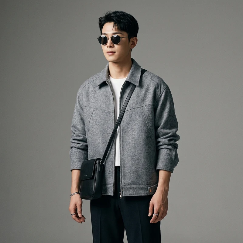 Veste Unie Col Rabattu