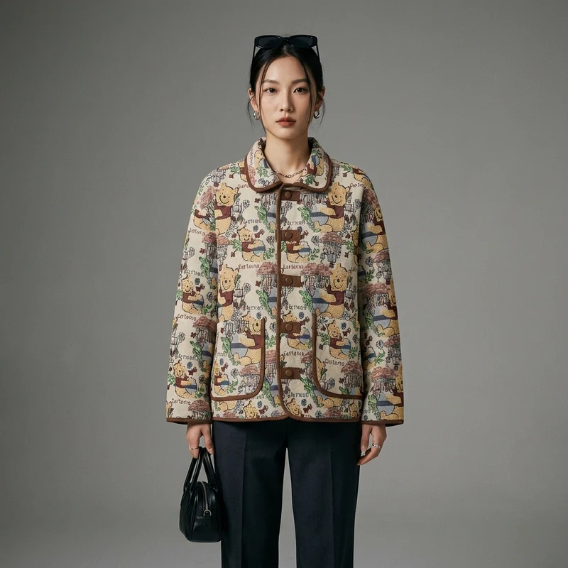 Veste Jacquard Ours Rétro