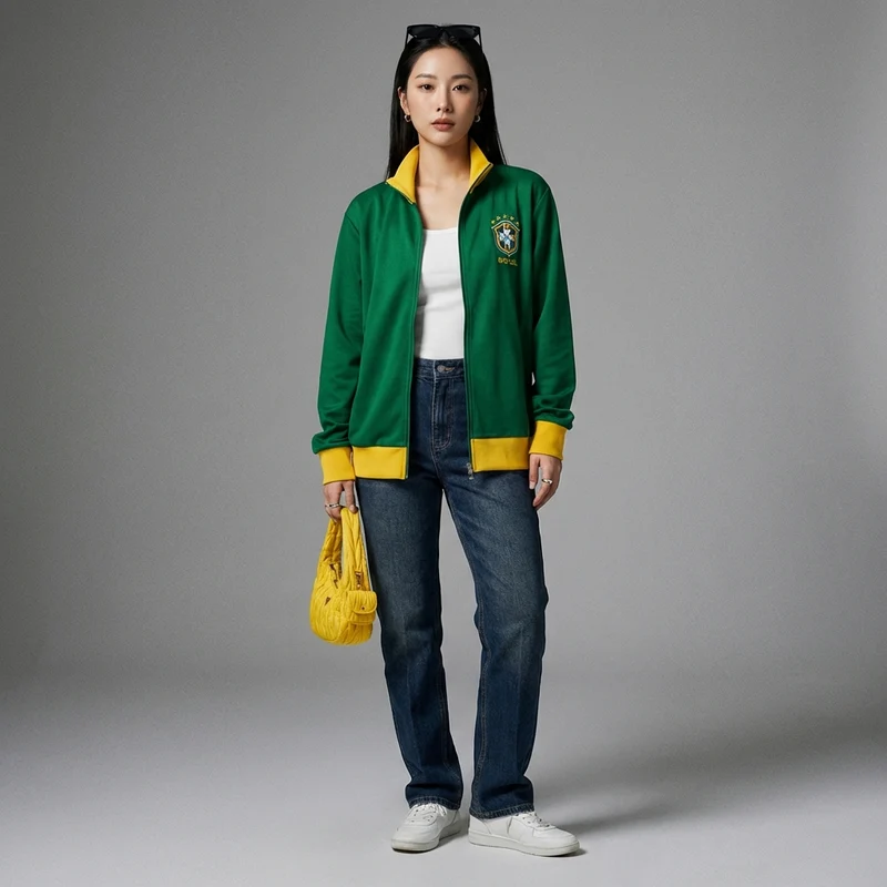 Veste Zippée Imprimée Streetwear