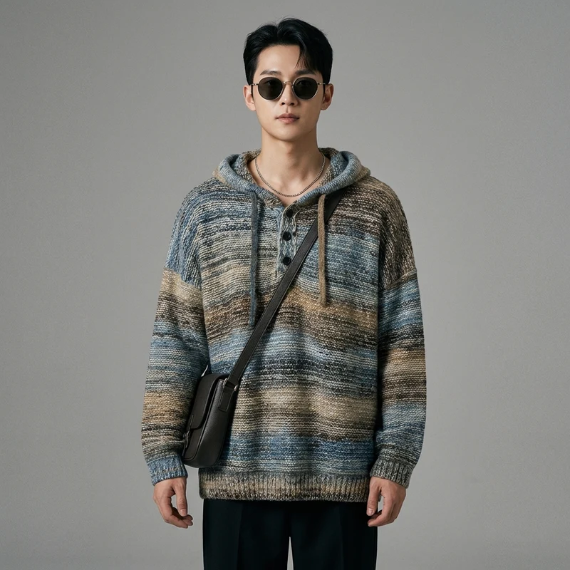 Pull à Capuche Dégradé Oversize
