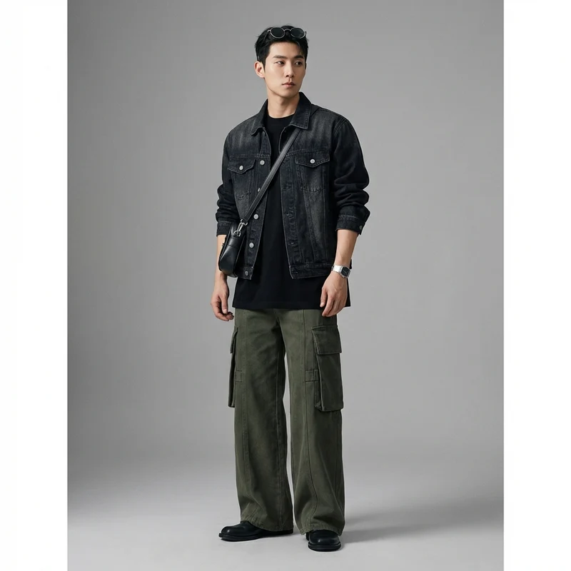 Pantalon Cargo Ample Streetwear