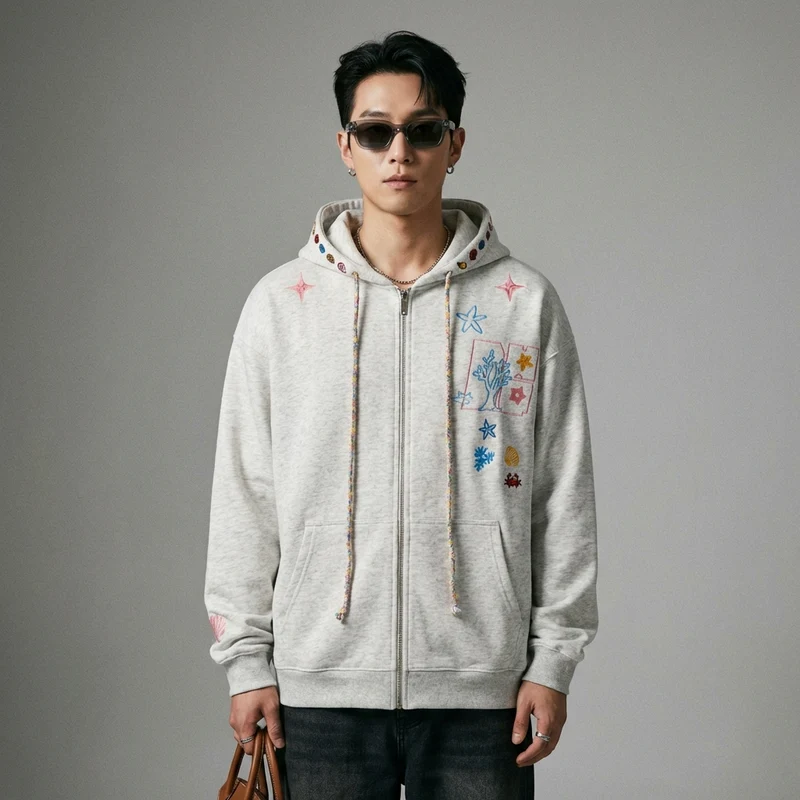 Cardigan à Capuche Étoiles