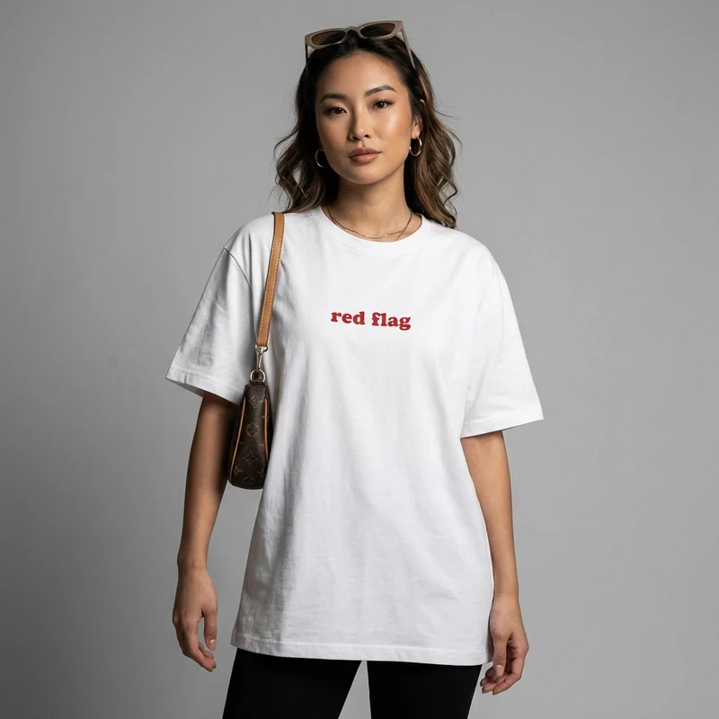 T-Shirt Oversize Imprimé Lettres