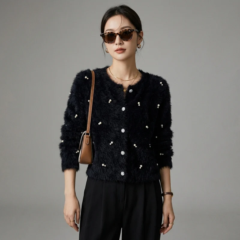 Cardigan Tricot Perlé Chic