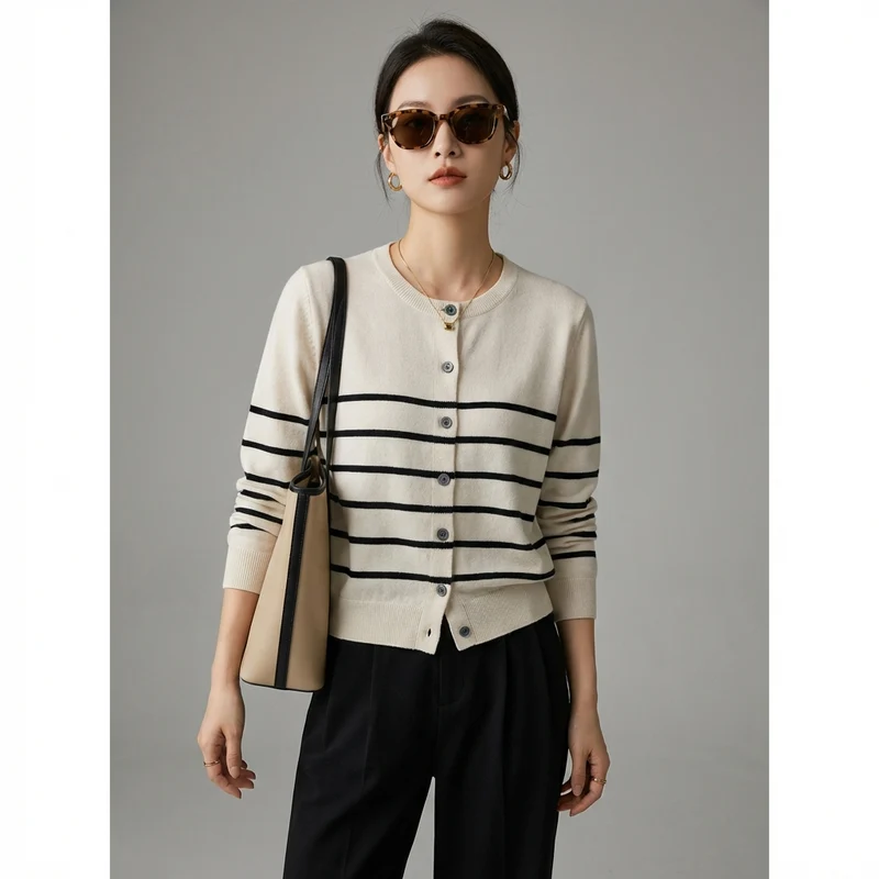 Cardigan Rayé Color Block