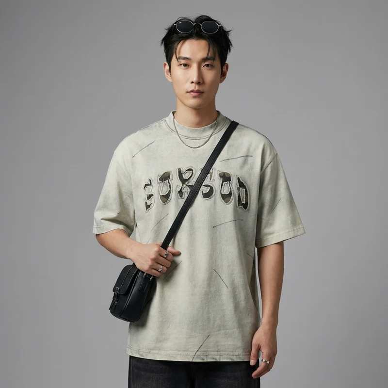 T-Shirt Oversize Lettrage Décontracté
