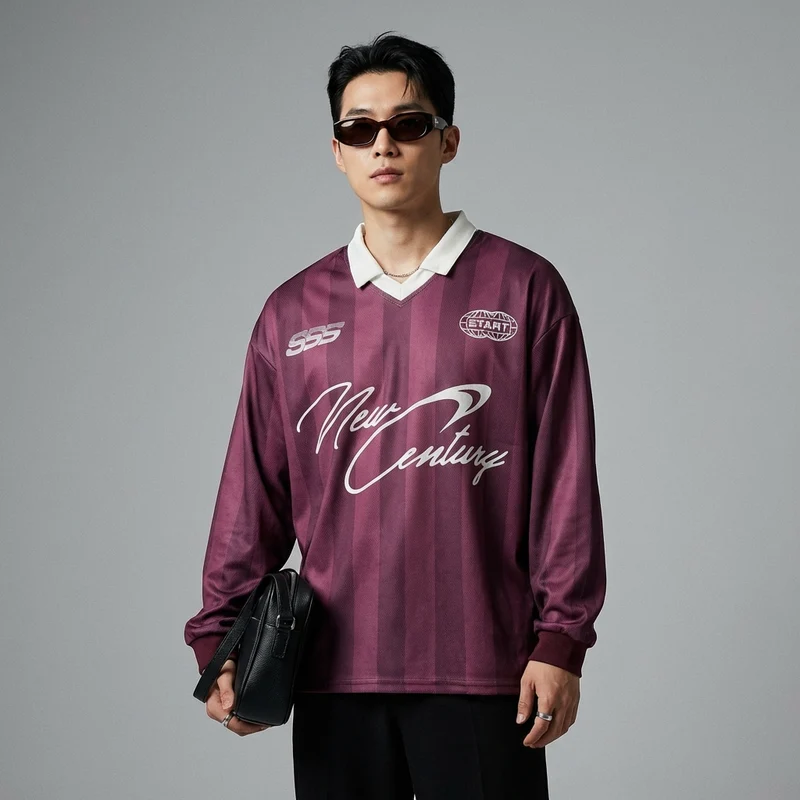 T-shirt Oversize Rayé Col V