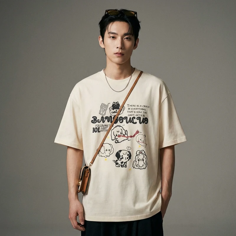 T-Shirt Imprimé Chien Oversize