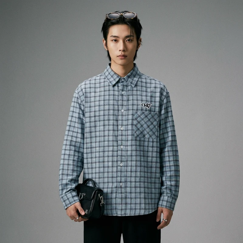 Chemise Oversize à Carreaux Streetwear