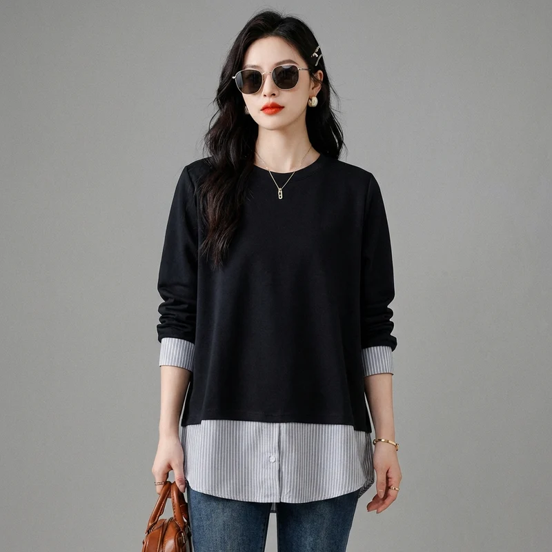 Sweat-shirt Oversize Effet Deux Pièces
