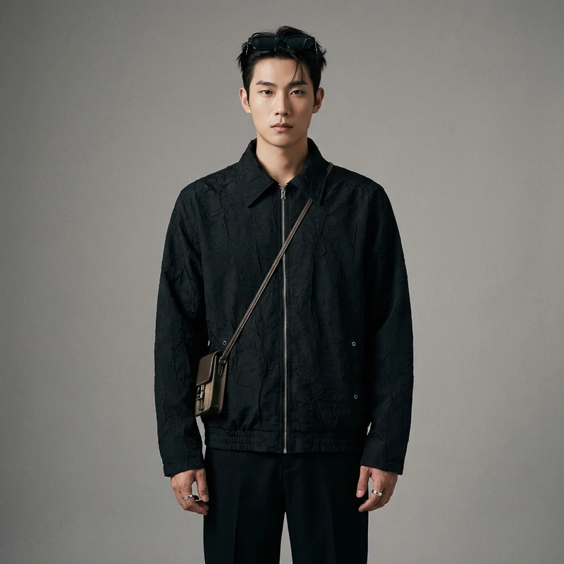 Veste Col Chemise Décontractée