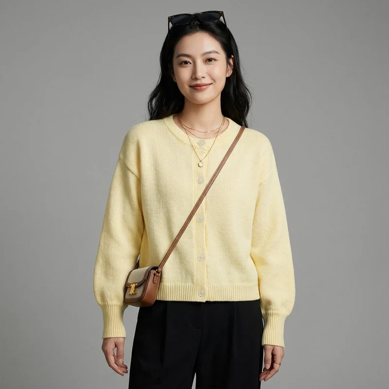 Cardigan Maille Col Rond