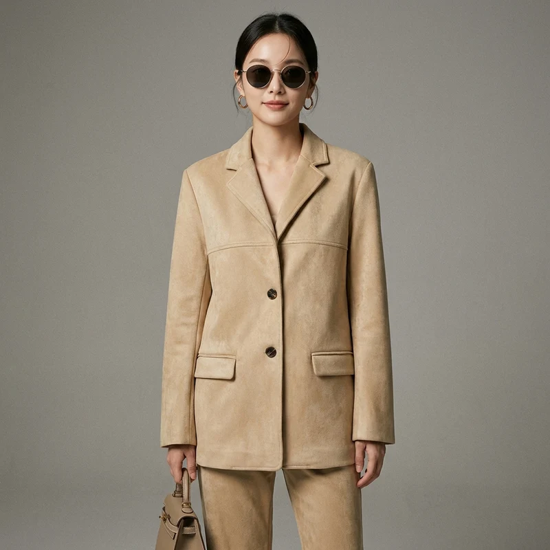 Veste Chemise Suède Élégante