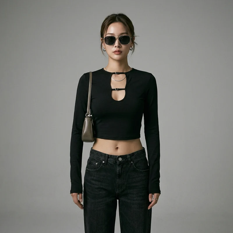 T-shirt Court Streetwear Manches Longues