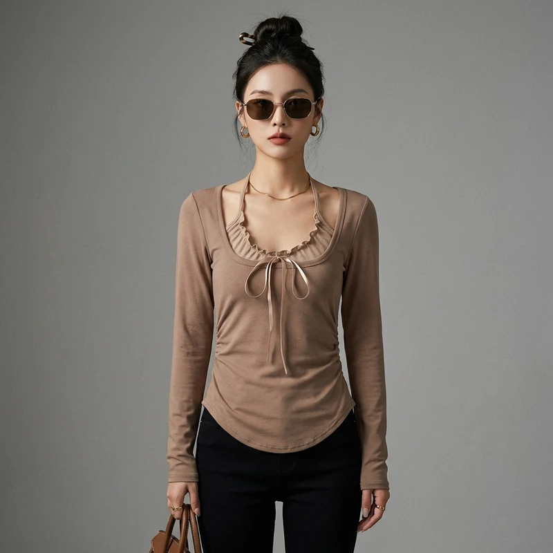 T-shirt Manches Longues Effet Superposé