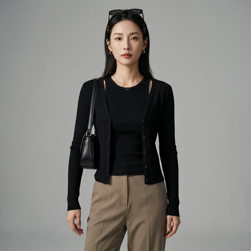 Ensemble Débardeur et Cardigan Manches Longues