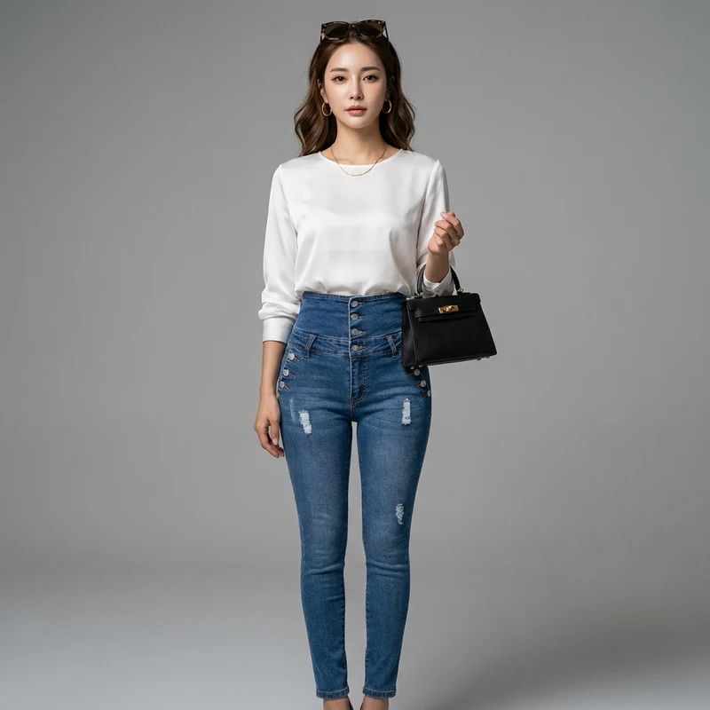 Jean Skinny Taille Haute