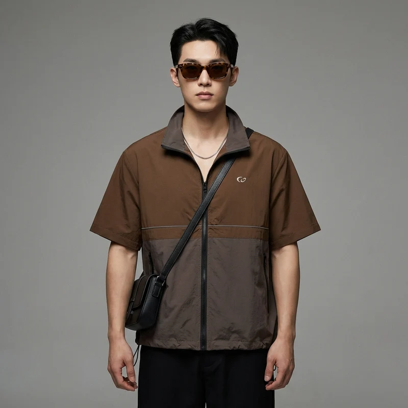 Chemise Courte Rayée Décontractée