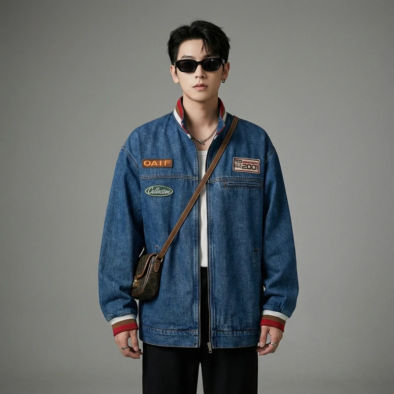 Veste en Jean Col Montant