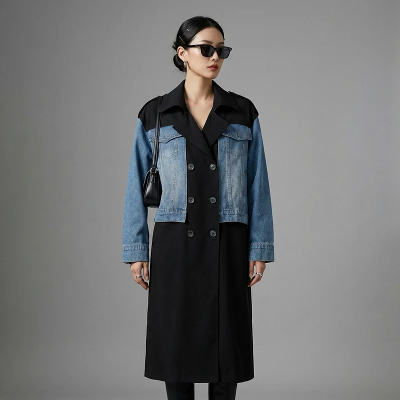 Veste Longue Oversize Denim
