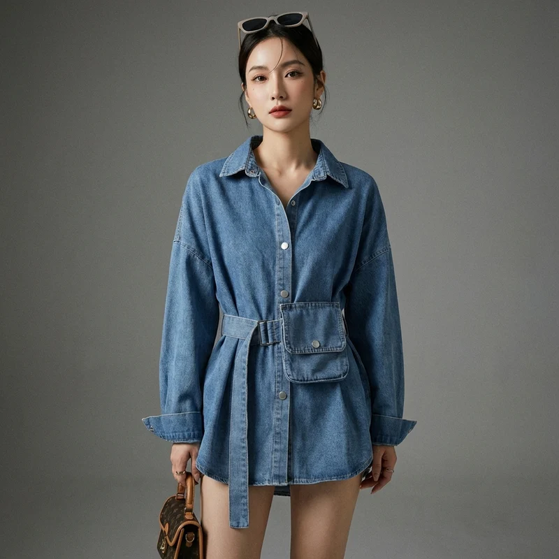 Veste Denim Dos Nu Streetwear