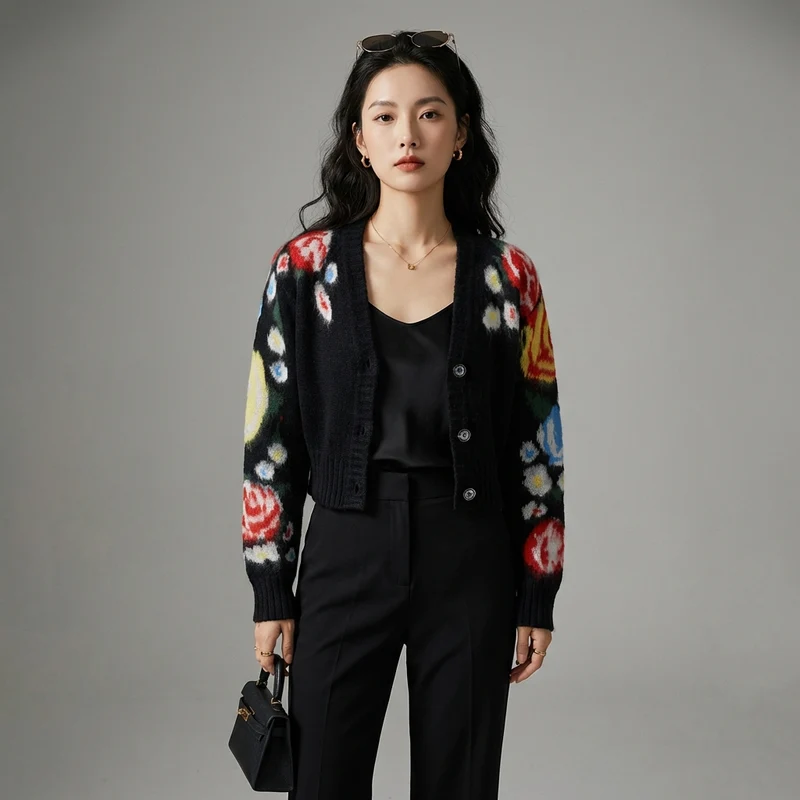 Cardigan Tricoté Court