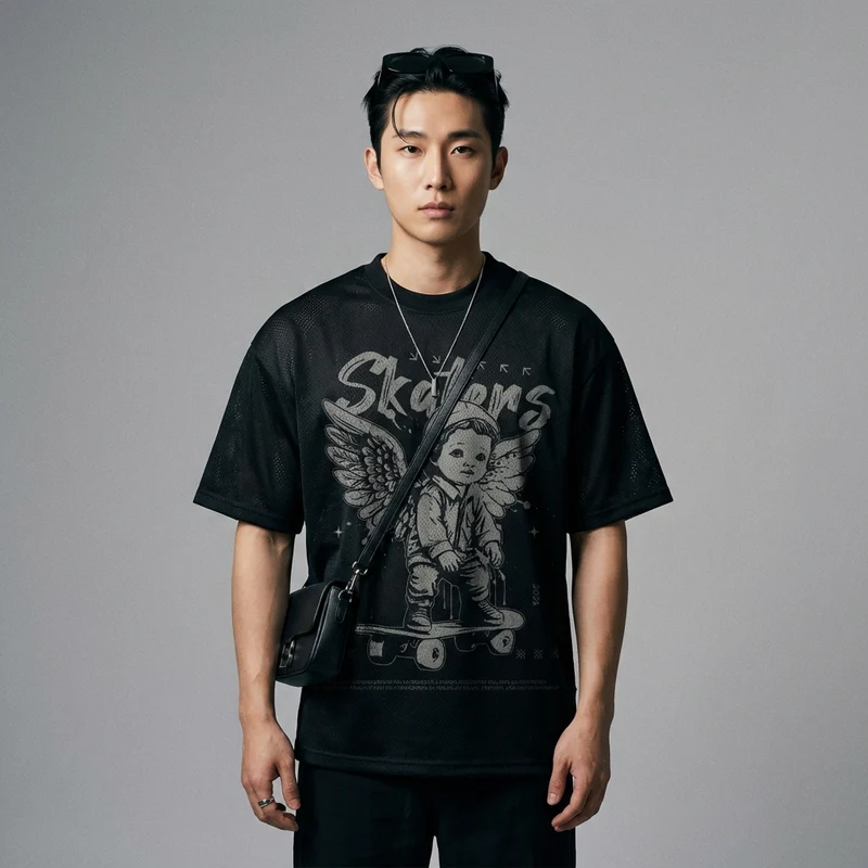T-Shirt Oversize Skateboard Angel
