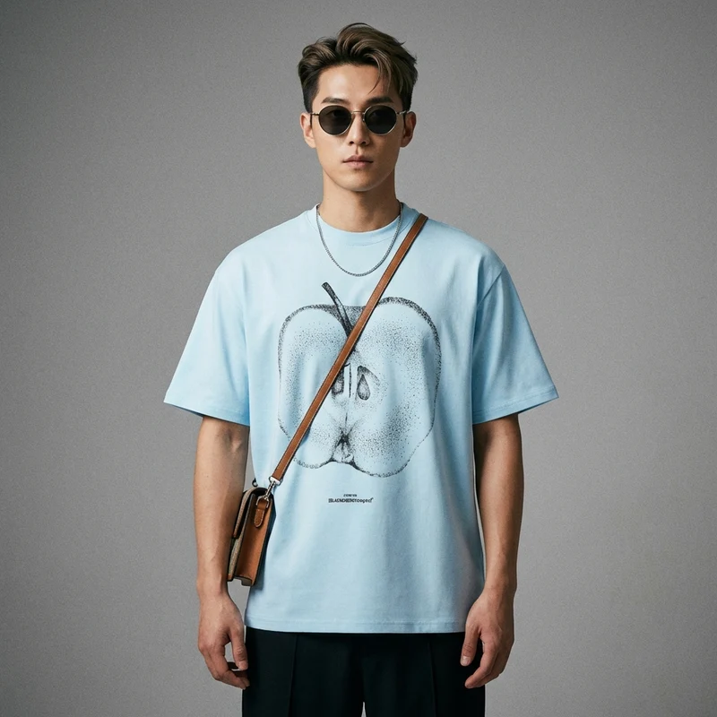T-Shirt Imprimé Pomme Minimaliste