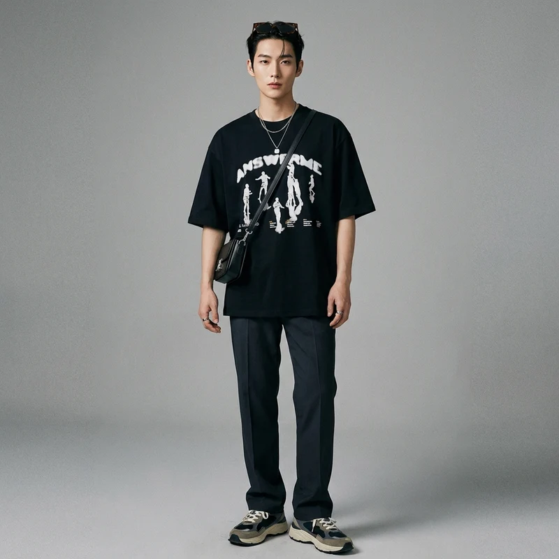 T-Shirt Oversize Imprimé Lettres