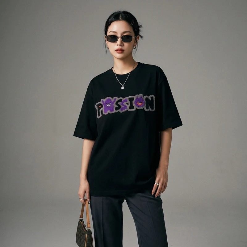T-Shirt Oversize Lettre Velours