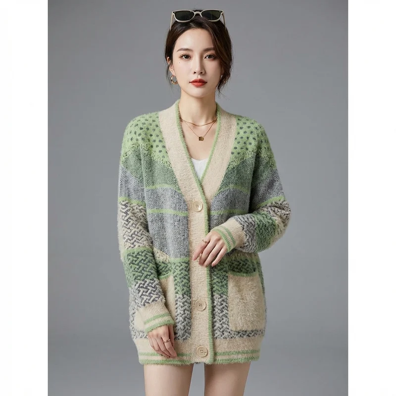 Cardigan en Maille Douce Col V